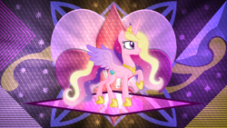 Size: 3840x2160 | Tagged: safe, artist:laszlvfx, artist:negatif22, edit, princess cadance, pony, g4, high res, raised hoof, solo, wallpaper, wallpaper edit