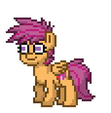 Size: 228x232 | Tagged: safe, artist:torpy-ponius, scootaloo, pegasus, pony, pony town, g4, animated, dancing, female, gif, simple background, smiling, solo, transparent background