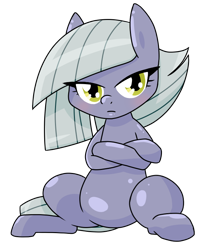 Size: 640x740 | Tagged: safe, artist:batipin, limestone pie, earth pony, pony, g4, blushing, crossed hooves, cute, female, limabetes, looking at you, mare, simple background, solo, transparent background