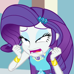 Size: 880x880 | Tagged: safe, screencap, rarity, display of affection, equestria girls, equestria girls series, g4, cropped, rarity peplum dress, solo