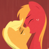 Size: 100x100 | Tagged: safe, artist:fluttershythekind, applejack, big macintosh, g4, applecest, brother and sister, cropped, female, icon, incest, kissing, male, picture for breezies, ship:applemac, shipping, siblings, straight