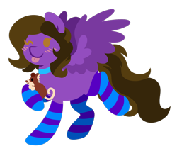 Size: 1728x1472 | Tagged: safe, artist:amazing-artsong, oc, oc only, oc:hannah rainboom, mouse, pegasus, pony, chibi, clothes, female, mare, one eye closed, simple background, socks, solo, striped socks, tongue out, transparent background, wink