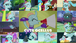 Size: 1280x721 | Tagged: safe, edit, edited screencap, editor:quoterific, screencap, gallus, ocellus, thorax, yona, changedling, changeling, yak, 2 4 6 greaaat, a matter of principals, g4, marks for effort, school daze, season 8, season 9, the hearth's warming club, uprooted, what lies beneath, book, cute, diaocelles, friendship student, king thorax, pillow