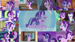 Size: 1280x721 | Tagged: safe, edit, edited screencap, editor:quoterific, screencap, rarity, snowfall frost, starlight glimmer, trixie, twilight sparkle, alicorn, pony, unicorn, a hearth's warming tail, a royal problem, no second prances, season 5, season 6, season 7, season 8, shadow play, student counsel, the crystalling, the cutie re-mark, the mean 6, uncommon bond, clothes, collage, crying, cute, dilated pupils, female, filly, filly starlight glimmer, floppy ears, glimmerbetes, mare, night, puppy dog eyes, s5 starlight, sad, sadlight glimmer, sadorable, solo focus, twilight sparkle (alicorn), twilight's castle, younger