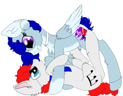 Size: 1019x800 | Tagged: safe, artist:sajimex, oc, oc only, oc:apex soundwave, oc:hajime, earth pony, pegasus, pony, clothes, collar, cute, duo, female, fluffy, glasses, glomp, male, mare, reference used, scarf, shipping, simple background, stallion, tackle hug, transparent background