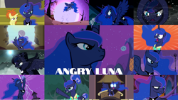 Size: 1280x720 | Tagged: safe, edit, edited screencap, editor:quoterific, screencap, indian summer, princess luna, spirit of hearth's warming yet to come, alicorn, pony, unicorn, a hearth's warming tail, a royal problem, between dark and dawn, g4, luna eclipsed, princess twilight sparkle (episode), season 2, season 4, season 7, season 9, sleepless in ponyville, angry, female, filly, lightning, luna is not amused, mare, solo focus, unamused