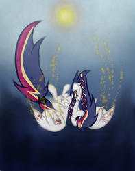 Size: 1248x1586 | Tagged: safe, artist:rochelle2014, oc, oc only, pegasus, pony, falling, pegasus oc, solo, wings