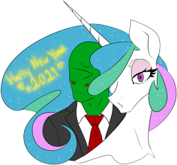 Size: 1566x1462 | Tagged: safe, artist:2hrnap, princess celestia, oc, oc:anon, alicorn, human, g4, anonlestia, blushing, bust, canon x oc, clothes, looking at you, ponybooru import, simple background, suit, transparent background