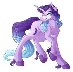 Size: 3402x3366 | Tagged: safe, artist:amazing-artsong, oc, oc only, oc:lunar quill, pony, unicorn, female, glasses, high res, mare, simple background, solo, transparent background