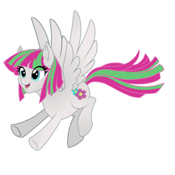 Size: 800x800 | Tagged: safe, artist:couratiel, blossomforth, pegasus, pony, g4, female, flying, mare, simple background, solo, spread wings, transparent background, wings