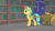 Size: 1920x1080 | Tagged: safe, screencap, citrine spark, pony, unicorn, g4, molt down, my little pony: friendship is magic, season 8, background pony, bookshelf, female, friendship student, levitation, magic, magic aura, mare, telekinesis