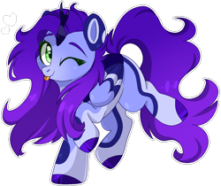 Size: 1964x1646 | Tagged: safe, artist:cinnamontee, oc, oc only, pegasus, pony, female, horns, mare, simple background, solo, tongue out, transparent background