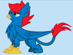 Size: 2048x1536 | Tagged: safe, artist:ry-bluepony1, oc, oc:train track, griffon, g4, base used, beak, claws, show accurate, tail, train station, wings