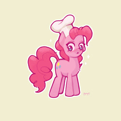 Size: 2000x2000 | Tagged: safe, artist:annna markarova, pinkie pie, earth pony, pony, g4, :<, boop, chef's hat, cute, diapinkes, female, hat, high res, mare, open mouth, solo