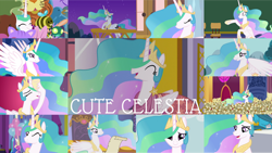 Size: 1280x720 | Tagged: safe, edit, edited screencap, editor:quoterific, screencap, gallus, princess celestia, alicorn, griffon, pony, a royal problem, between dark and dawn, celestial advice, g4, griffon the brush off, horse play, keep calm and flutter on, make new friends but keep discord, school raze, season 7, season 8, season 9, swarm of the century, sweet and elite, the return of harmony, cute, cutelestia, duo, female, hair over one eye, male, mare, night, one eye closed, solo focus, swapped cutie marks, wink