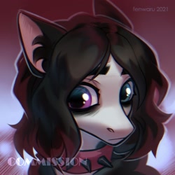 Size: 2000x2000 | Tagged: safe, artist:fenwaru, oc, oc only, pony, choker, clothes, floppy ears, high res, hoodie, looking at you, solo, spiked choker