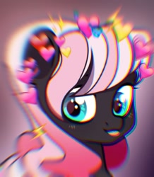 Size: 943x1080 | Tagged: safe, artist:futoomoidasena1, oc, oc only, earth pony, pony, :p, chromatic aberration, heart, looking at you, raspberry, solo, tongue out