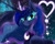 Size: 889x720 | Tagged: safe, artist:bluediamondoficial01, princess luna, alicorn, pony, g4, blue eyes, blue mane, crown, ethereal mane, eyelashes, female, flowing mane, heart, horn, jewelry, looking at you, regalia, signature, sky, smiling, solo, starry mane, stars, wings