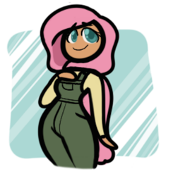 Size: 384x392 | Tagged: safe, artist:chexxy24, fluttershy, human, g4, clothes, female, hijab, humanized, islam, islamashy, overalls, religion, solo, sweater, sweatershy