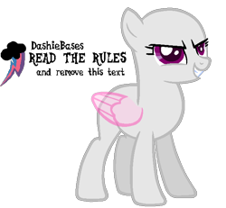 Size: 654x605 | Tagged: safe, artist:kingbases, oc, oc only, pegasus, pony, bald, base, dashiebases, eyelashes, female, grin, mare, pegasus oc, smiling, solo, transparent wings, wings