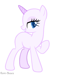 Size: 946x1230 | Tagged: safe, artist:raini-bases, oc, oc only, pony, unicorn, bald, base, eyelashes, female, grin, horn, mare, smiling, solo, unicorn oc