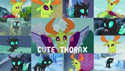 Size: 1280x721 | Tagged: safe, edit, edited screencap, editor:quoterific, screencap, thorax, changedling, changeling, changeling larva, g4, school daze, season 6, the times they are a changeling, to change a changeling, to where and back again, triple threat, changeling egg, cute, king thorax, male, solo, thorabetes, younger