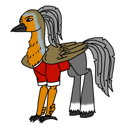 Size: 768x768 | Tagged: safe, artist:agdapl, hippogriff, clothes, crossover, heavy weapons guy, hippogriffied, male, simple background, solo, species swap, team fortress 2, transparent background