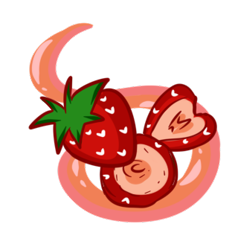 Size: 320x336 | Tagged: safe, alternate version, artist:smilesupsidedown, oc, oc only, cutie mark, cutie mark only, food, no pony, simple background, strawberry, transparent background