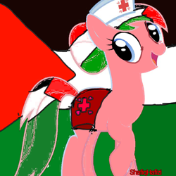 Size: 720x720 | Tagged: safe, artist:shafiqhafizi70, nurse redheart, earth pony, pony, g4, 1000 hours in ms paint, female, palestine, solo