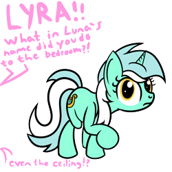 Size: 2000x2000 | Tagged: safe, artist:dafiltafish, lyra heartstrings, pony, unicorn, comic:day by day, g4, dialogue, high res, implied bon bon, l.u.l.s., noodle incident, pink text, simple background, sneaking, transparent background