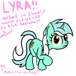 Size: 2000x2000 | Tagged: safe, artist:dafiltafish, lyra heartstrings, pony, unicorn, comic:day by day, high res, implied bon bon, l.u.l.s., noodle incident, pink text, simple background, text, transparent background