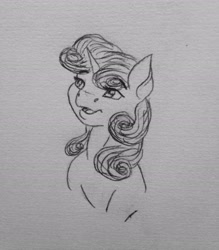 Size: 2435x2774 | Tagged: safe, artist:crazyaniknowit, sweetie belle, pony, g4, bust, high res, monochrome, portrait, solo, traditional art