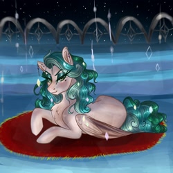 Size: 2048x2048 | Tagged: safe, artist:bvnnydolls, oc, oc only, oc:marina, pegasus, pony, female, high res, looking at you, lying down, mare, solo