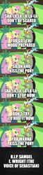 Size: 500x2008 | Tagged: safe, edit, edited screencap, screencap, discord, fluttershy, g4, comic, female, in memoriam, male, rest in peace, screencap comic, sebastian, ship:discoshy, shipping, song reference, straight, the little mermaid