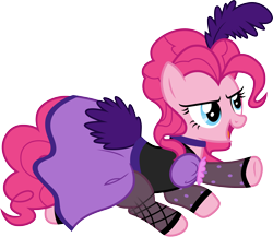 Size: 3460x3000 | Tagged: safe, artist:cloudy glow, pinkie pie, earth pony, pony, g4, over a barrel, season 1, .ai available, clothes, dress, female, high res, mare, saloon dress, saloon pinkie, solo, vector
