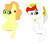 Size: 1342x1170 | Tagged: safe, artist:calibykitty, oc, oc:apple needle, oc:lucky charm, earth pony, pony, unicorn, ear piercing, earring, female, jewelry, looking at you, mare, one eye closed, piercing, smiling, wink, winking at you