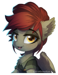 Size: 600x776 | Tagged: safe, artist:lucid-guardian, oc, oc only, pegasus, pony, clothes, female, lidded eyes, officer, open mouth, simple background, transparent background, watermark, yellow eyes