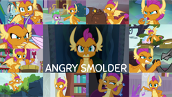 Size: 1280x721 | Tagged: safe, edit, edited screencap, editor:quoterific, screencap, baff, clump, ocellus, rainbow dash, silverstream, smolder, spike, dragon, pegasus, pony, 2 4 6 greaaat, a rockhoof and a hard place, g4, school daze, school raze, season 8, season 9, sweet and smoky, the hearth's warming club, uprooted, what lies beneath, angry, arm wrestling, cheerleader, cheerleader outfit, cheerleader smolder, clothes, coach rainbow dash, cute, cute when angry, i'm not cute, madorable, smolderbetes, wings