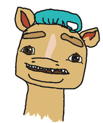 Size: 456x544 | Tagged: safe, anonymous artist, derpibooru exclusive, hitch trailblazer, earth pony, pony, g5, 1000 hours in gimp, cursed image, not salmon, op is on drugs, shitposting, solo, wat, wtf