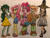 Size: 1024x778 | Tagged: safe, artist:bozzerkazooers, fluttershy, pinkie pie, wallflower blush, equestria girls, equestria girls specials, g4, my little pony equestria girls: better together, my little pony equestria girls: spring breakdown, barrette, clothes, crossover, cruise outfit, dress, feet, flower, flower in hair, geode of fauna, geode of sugar bombs, glasses, hat, holding hands, magical geodes, michelangelo, open-toed shoes, sandals, straw hat, teenage mutant ninja turtles, toes