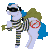 Size: 300x302 | Tagged: safe, artist:the land of bliss, oc, oc only, oc:bad traders pony, earth pony, pony, g1, bag, clothes, earth pony oc, eye mask, female, g1 oc, geocities, gif, holding, lowres, mare, mask, non-animated gif, sack, shirt, simple background, solo, striped shirt, transparent background