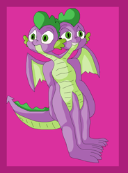 Size: 1728x2352 | Tagged: safe, artist:mojo1985, spike, dragon, g4, conjoined, conjoined twins, multiple heads
