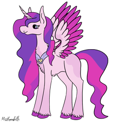 Size: 2000x2000 | Tagged: safe, artist:misskanabelle, oc, oc only, alicorn, pony, alicorn oc, female, high res, horn, magical lesbian spawn, mare, offspring, parent:princess cadance, parent:princess luna, parents:lundance, peytral, signature, simple background, solo, transparent background, two toned wings, unshorn fetlocks, wings