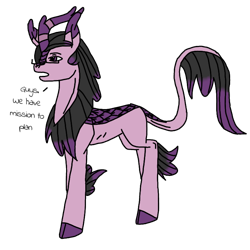 Size: 768x768 | Tagged: safe, artist:agdapl, kirin, cloven hooves, crossover, female, glasses, horn, kirin-ified, leonine tail, miss pauling, simple background, solo, species swap, talking, team fortress 2, transparent background