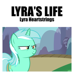 Size: 3000x3000 | Tagged: safe, artist:craftybrony, artist:poniesmemes, artist:tardifice, derpibooru exclusive, lyra heartstrings, pony, unicorn, g4, high res, impact font, parody, photoshop, ponified, ponified album cover, solo