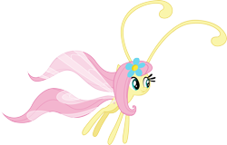Size: 4694x3000 | Tagged: safe, artist:cloudy glow, fluttershy, breezie, g4, it ain't easy being breezies, .ai available, breeziefied, seabreeze's flower, simple background, solo, species swap, transparent background, vector