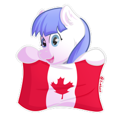 Size: 1800x1800 | Tagged: safe, artist:exobass, oc, oc:snow pup, pony, canada, canadian flag, ear fluff, flag, open mouth, simple background, transparent background