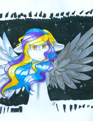 Size: 2550x3300 | Tagged: safe, artist:gallantserver, oc, oc only, pegasus, pony, female, high res, mare, solo, traditional art