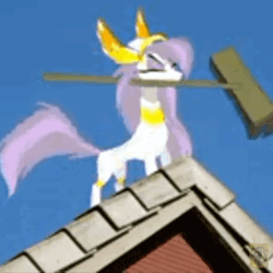 Size: 750x750 | Tagged: safe, artist:kalecgos, oc, oc:athena (shawn keller), pegasus, pony, guardians of pondonia, animated, behaving like a dog, broom, concave belly, gif, slender, sweeping, sweepsweepsweep, thin