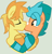 Size: 582x606 | Tagged: safe, artist:box-of-ideas, artist:jadeharmony, braeburn, hitch trailblazer, earth pony, pony, g4, g5, base used, clothes, cross-generational shipping, eyes closed, gay, generational ponidox, gray background, hug, kiss on the lips, kissing, male, markings, raised hoof, ship:braeblazer, shipping, simple background, socks, stallion, striped socks